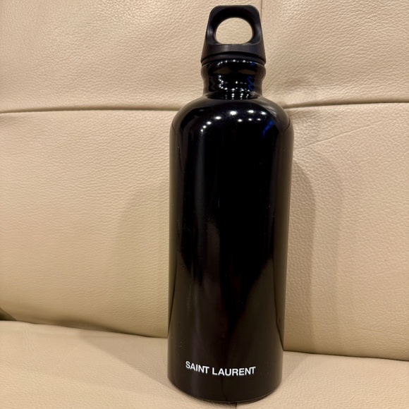 Authentic YSL Saint Laurent Sigg Water Bottle Black Aluminum Travel 20oz… - Picture 2 of 6